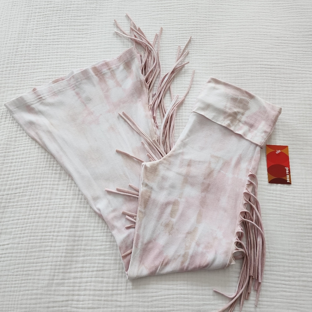 FESTIVAL Fringe Tie Dye Bell Bottom Pants NWT - Picture 2 of 7